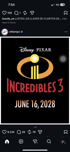 “Los Increíbles 3” se estrenaría en 2028, según imagen viral